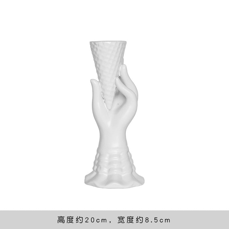 Creative Face Ceramic Vase Flowers, Artificial Flowers, Decorative White Vase Nordic Decoration Home