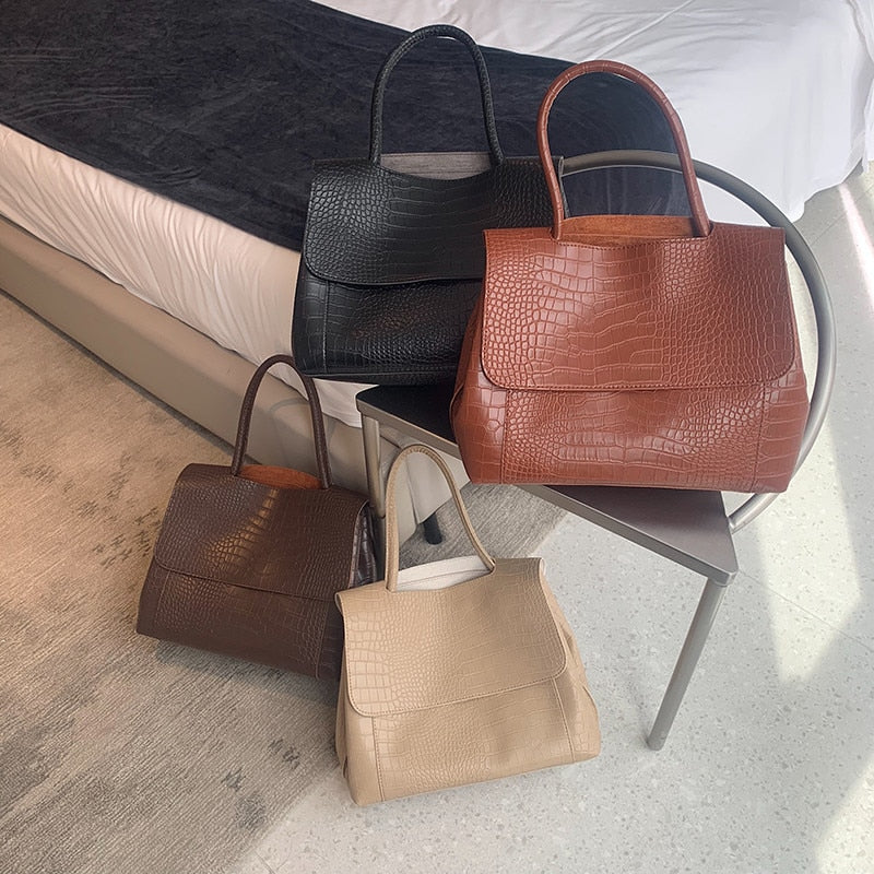 Designer Crocodile Pattern women handbag Large Capacity Shoulder Bags for female 2022 Casual Totes Pu Leather messenger bag