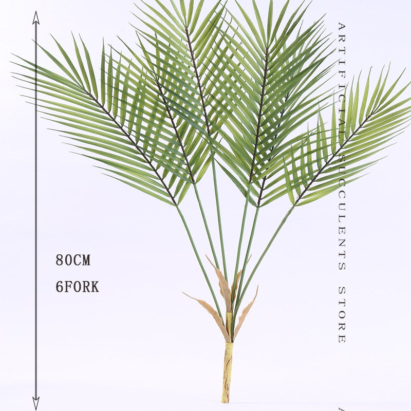 60-123CM Artificial Palm Tree Fake Plants Plastic Leaf Fake Tree For Home Wedding Garden Floor Living Room Decorations
