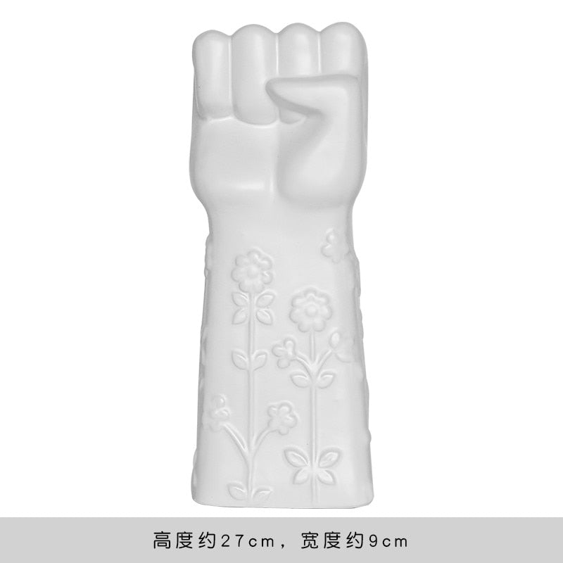 Creative Face Ceramic Vase Flowers, Artificial Flowers, Decorative White Vase Nordic Decoration Home