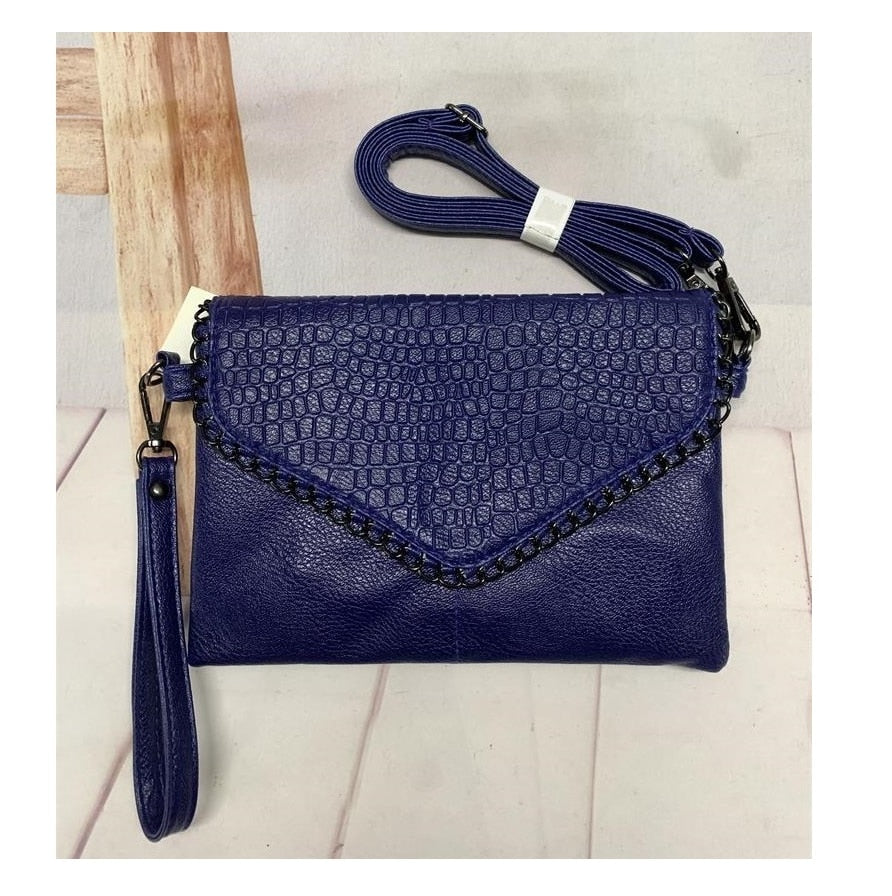 NIGEDU Casual Crossbody Bag Female Messenger Bags black PU Leather Women's Shoulder Bags Chain women Envelope clutch purses