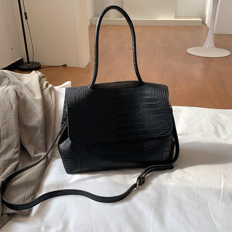 Designer Crocodile Pattern women handbag Large Capacity Shoulder Bags for female 2022 Casual Totes Pu Leather messenger bag