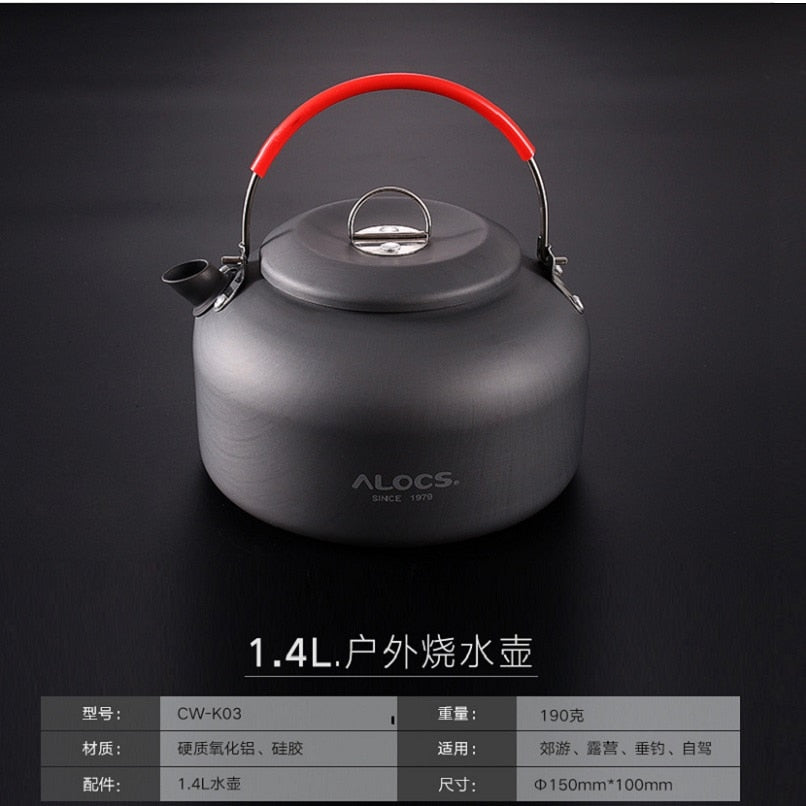 Alocs 0.8L/1.4L Outdoor Camping Kettle K02 K03 K06 Water Kettles Coffee Pot Teapot Super Light