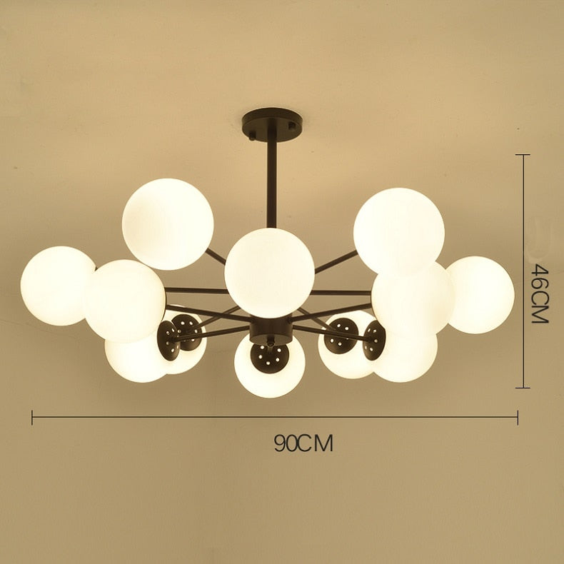 Gold plate Lustre led Chandelier E27 Bulb Glass Shade Hanging Chandelier Lights Dining bed Living room decoration Light Fixtures