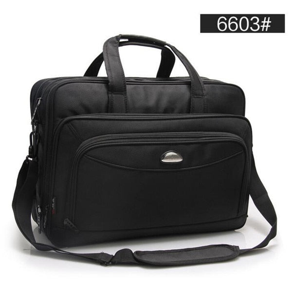 Large Capacity Business Men 17 Inches Briefcases Black Bags Men's Waterproof Computer Laptop Briefcase Male Travel Shoulder Bag