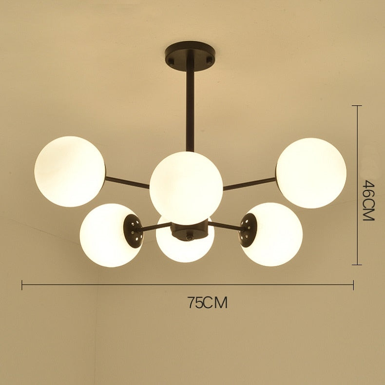 Gold plate Lustre led Chandelier E27 Bulb Glass Shade Hanging Chandelier Lights Dining bed Living room decoration Light Fixtures