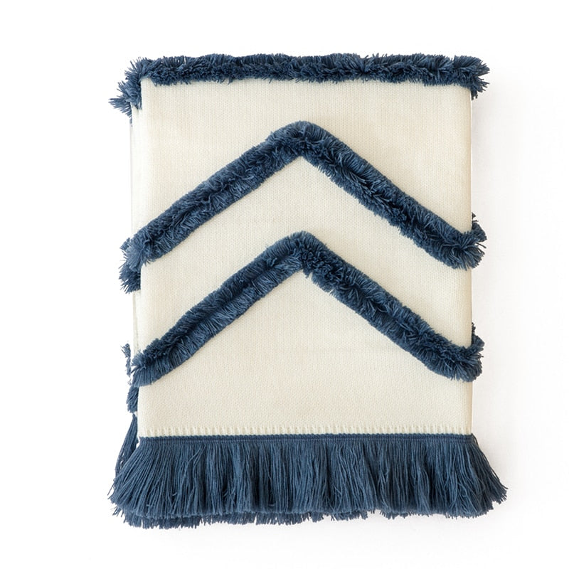 Tassles Blanket Sofa Knit Throw Blanket Mustard Pink Soft fringed Blanket Travel 130x160cm Home Sofa Chair Couch Bed 50"x62"