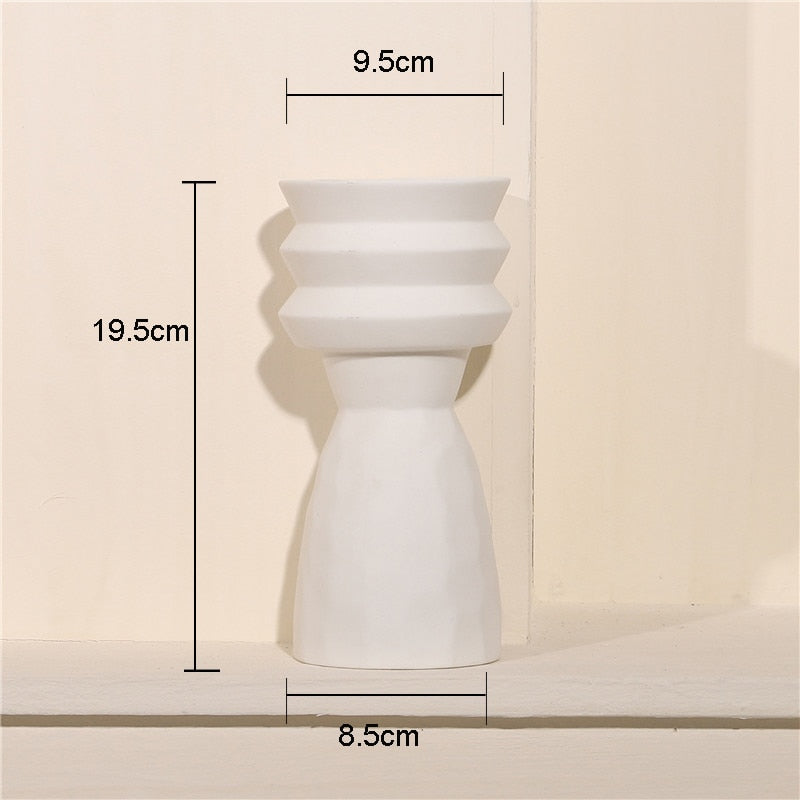 Nordic Ins Creative Ceramics Vase Home Ornaments White Vegetarian Flower Pot Vases Home Decorations Craft Gifts