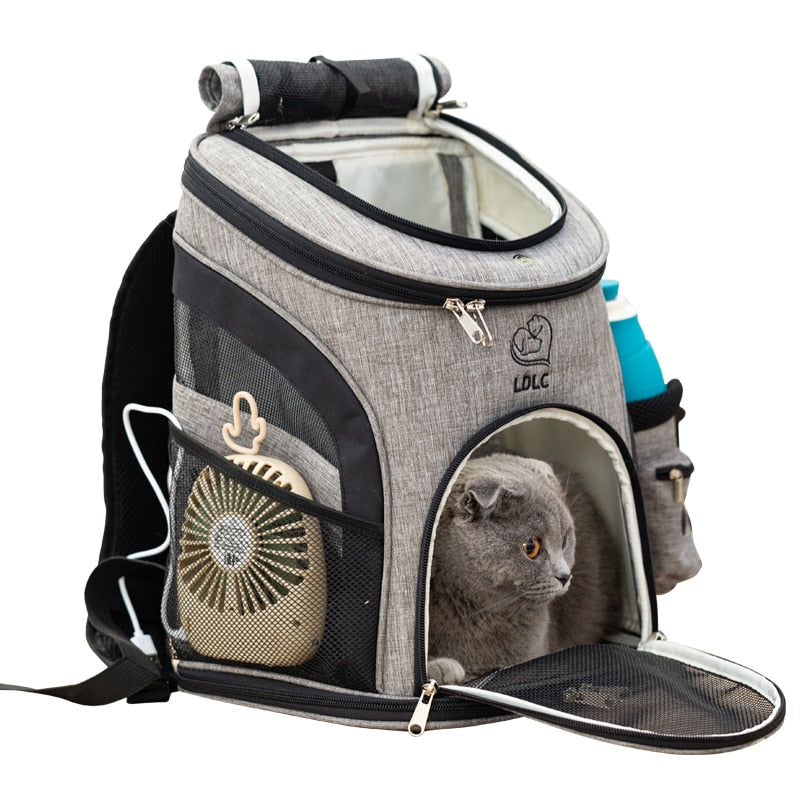 Travel Bag Pet Sports Backpack Portable Collapsible Breathable Cattery Pet Backpack Medium Cat Dog Backpacks Bag Cat Toy