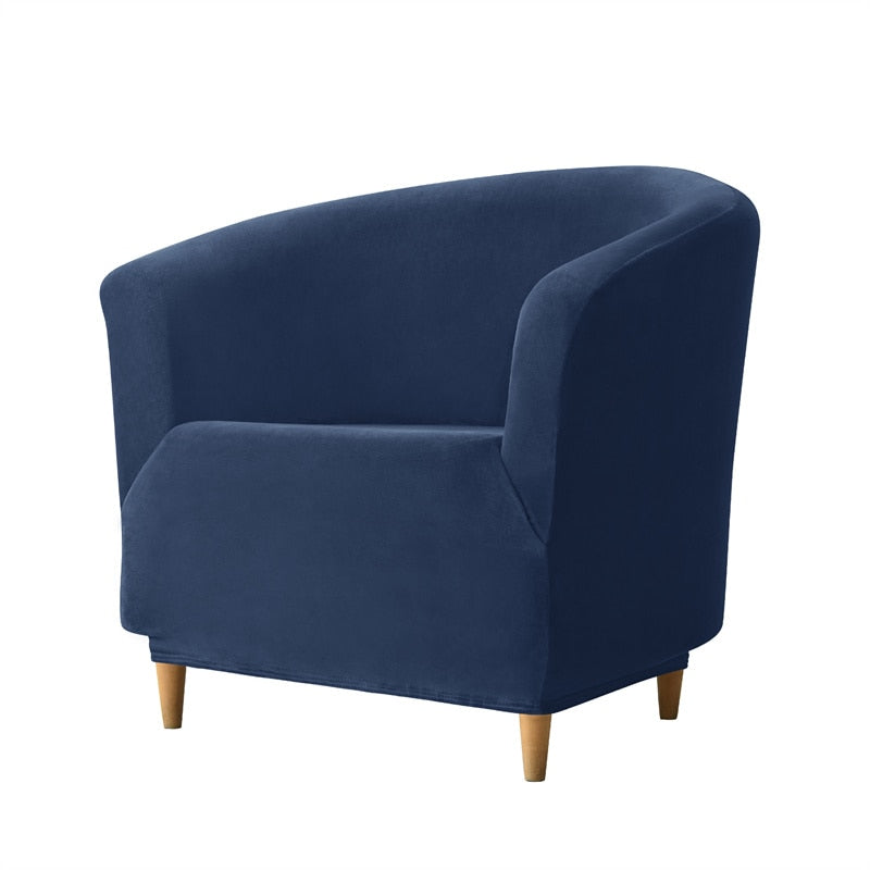 Leisure Velvet Club Bath Tub Armchairs Chair Covers Stretch Sofa Slipcover Removable Sofa Couch Cover Bar Counter Solid Color
