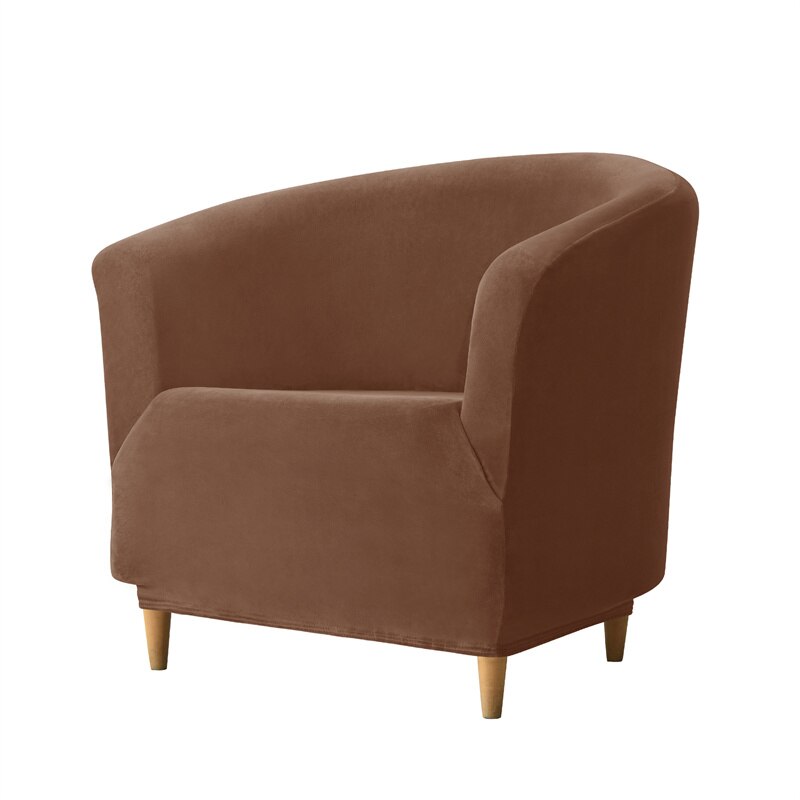 Leisure Velvet Club Bath Tub Armchairs Chair Covers Stretch Sofa Slipcover Removable Sofa Couch Cover Bar Counter Solid Color