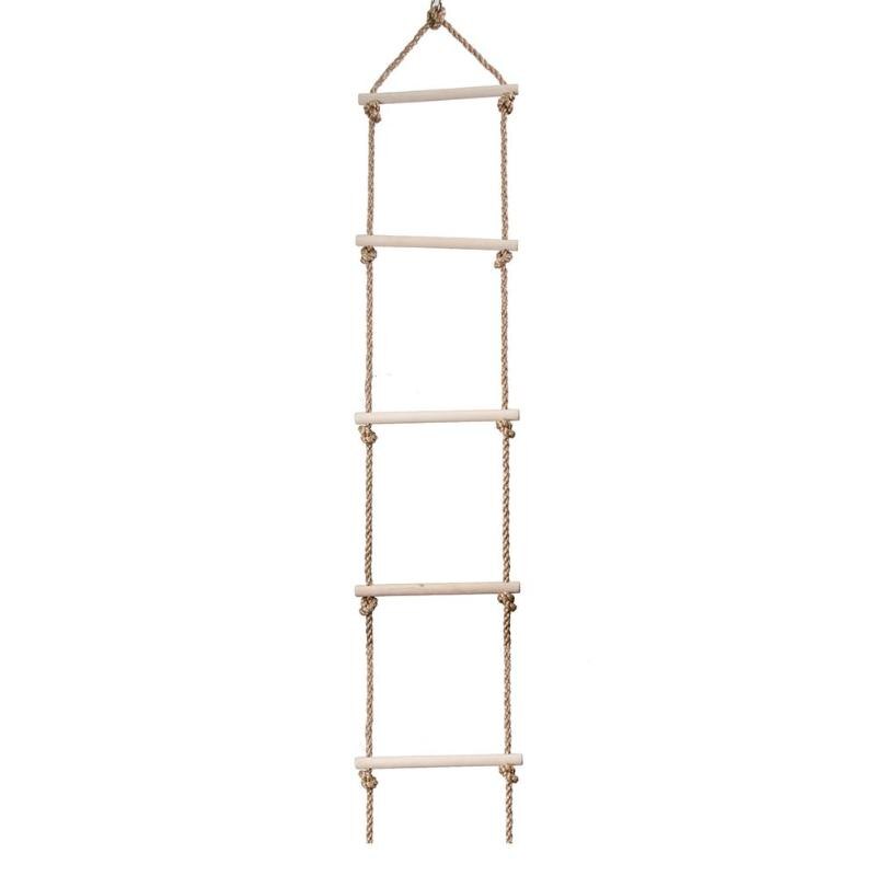 Children Outdoor Activity Safe Sports Rope Swing Wooden Rope Ladder Multi Rungs Climbing Game Toy Garden Park Sports Kit Gift