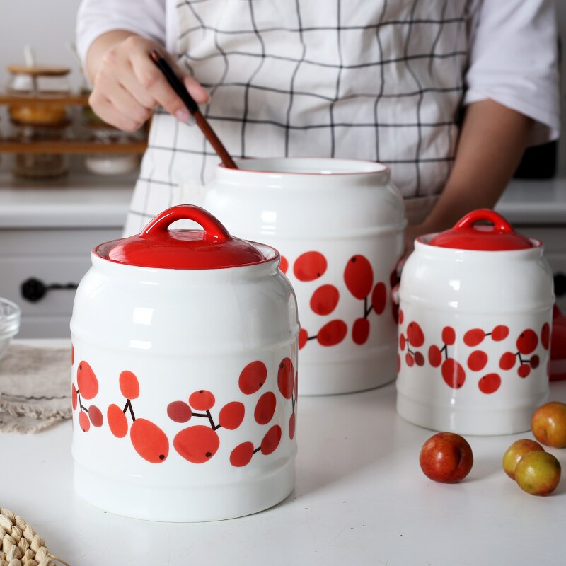 Japanese-style Ceramic Jars, Household Food Storage Jars, Sealed Jars, Kitchen Coffee Sugar Jars, Grain Storage Tanks, Tea Jars