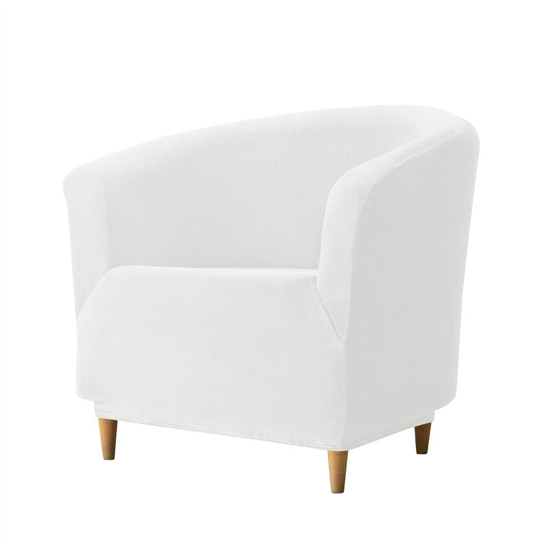 Leisure Velvet Club Bath Tub Armchairs Chair Covers Stretch Sofa Slipcover Removable Sofa Couch Cover Bar Counter Solid Color