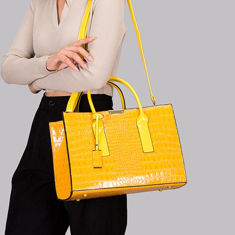 Luxury Womens Bags Designer Crocodile Pattern Shoulder Bag PU Leather Brand Woman Crossbody Casual Handbag Women Tote Bags Sac