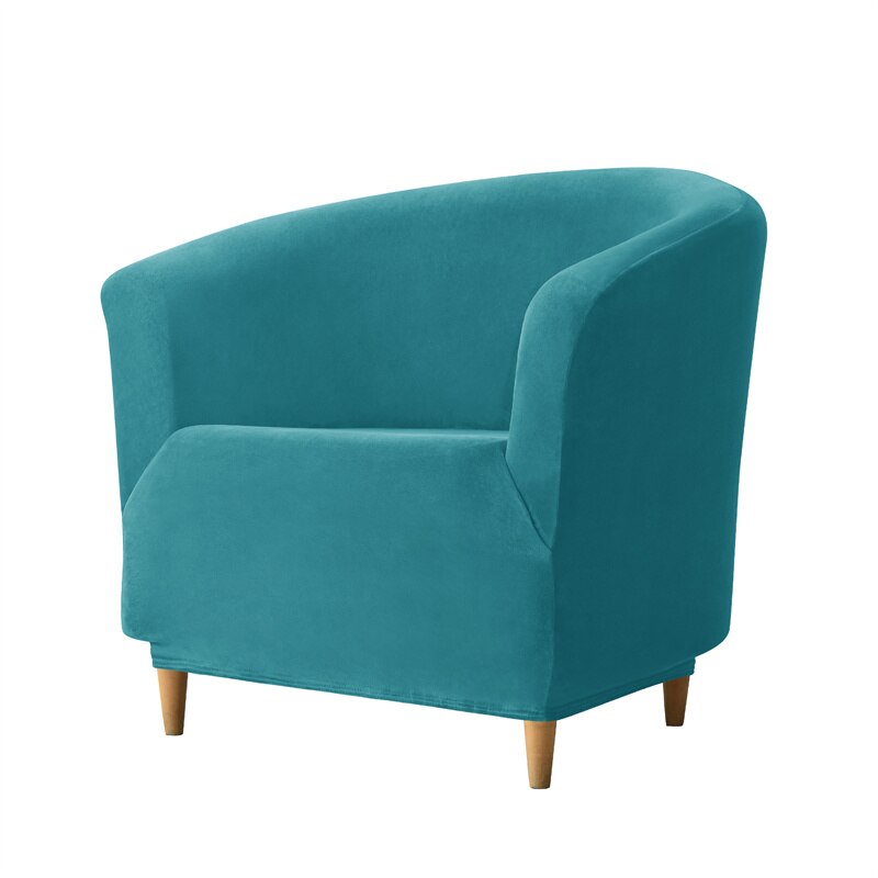 Leisure Velvet Club Bath Tub Armchairs Chair Covers Stretch Sofa Slipcover Removable Sofa Couch Cover Bar Counter Solid Color