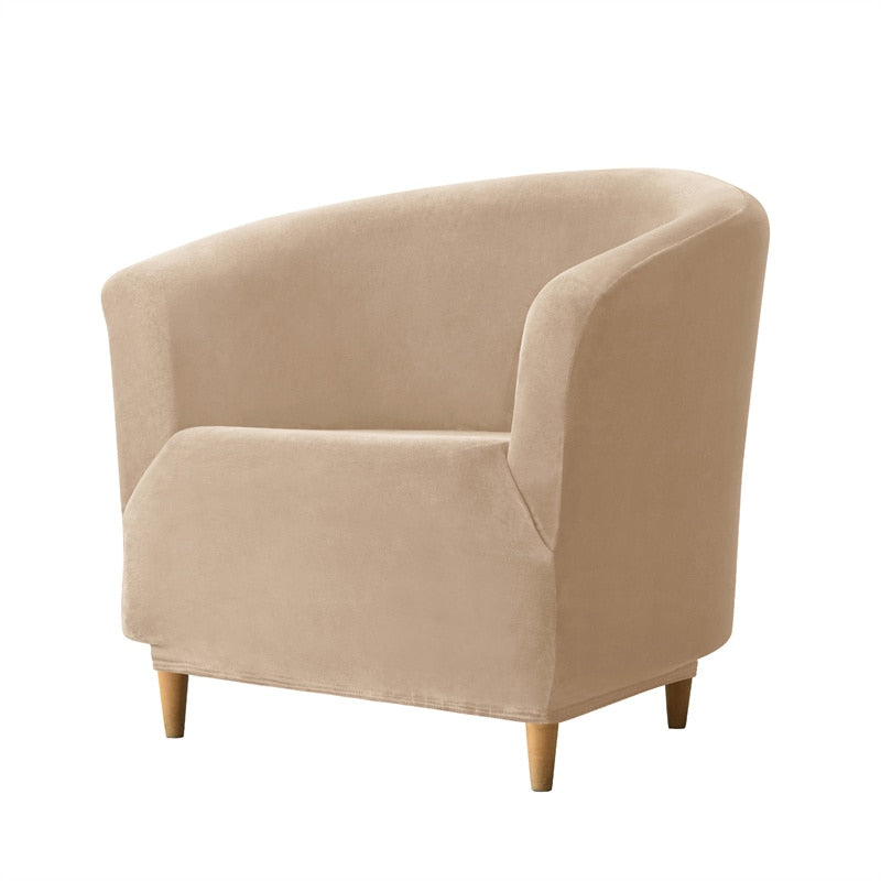 Leisure Velvet Club Bath Tub Armchairs Chair Covers Stretch Sofa Slipcover Removable Sofa Couch Cover Bar Counter Solid Color