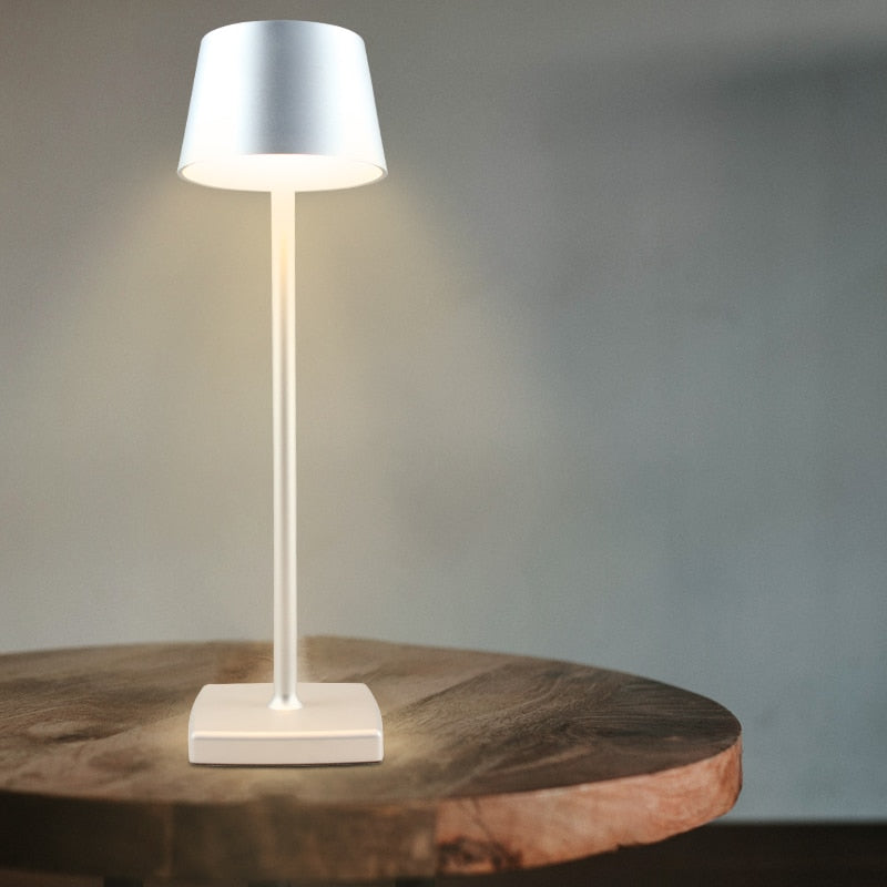 LED Aluminum Alloy Waterproof Desk Lamp Touch Dimming Rechargeable  Metal Table Lamps For Bar Living Room Reading Book Light