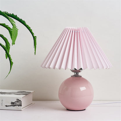 Nordic ceramic Table Lamp Cream Color Pleated Fold Desk Lamp Multicolor Bedside Desk Vestibule Lamp Lampada nightstand Lighting