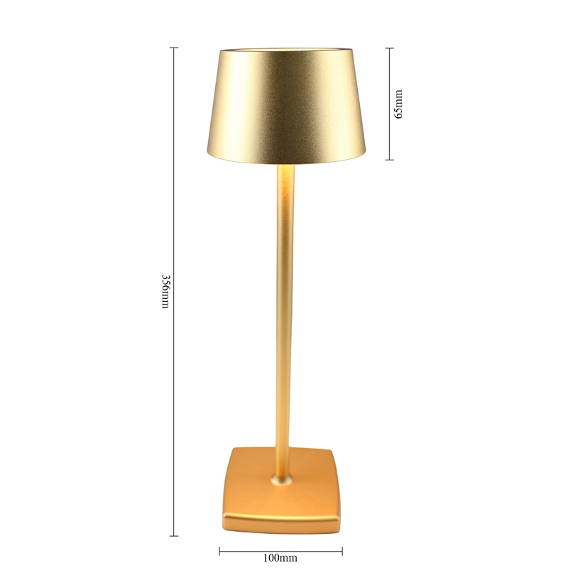 LED Aluminum Alloy Waterproof Desk Lamp Touch Dimming Rechargeable  Metal Table Lamps For Bar Living Room Reading Book Light