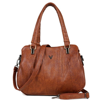 2022 Retro Women Leather Handbags Three-layer Pocket Female Messenger Bags Women Luxury Shoulder Bag Fashion Casual Ladies Tote