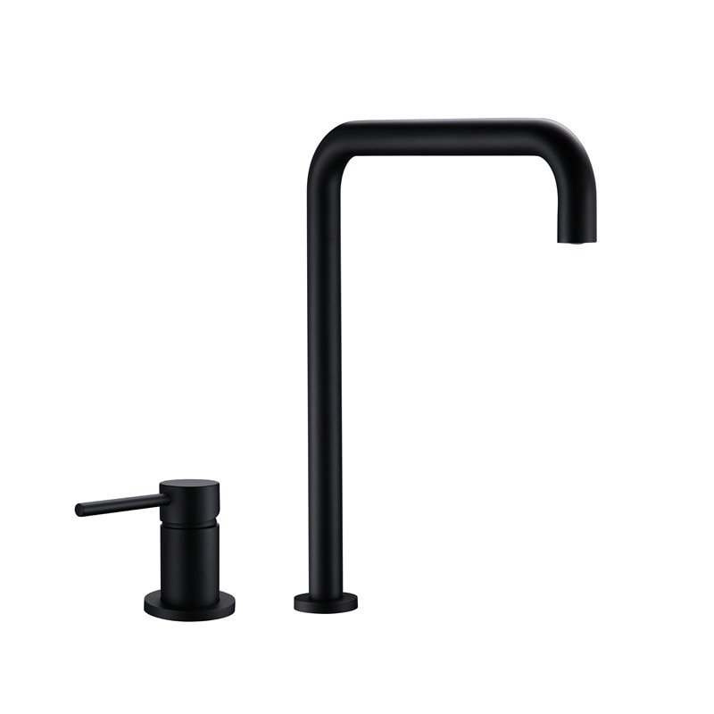 Modern Style Basin Mixer Tap Dual Holder Single Handle Fixed Basin Faucet Hot And Cold 2 Hole Kitchen Sink Mixer