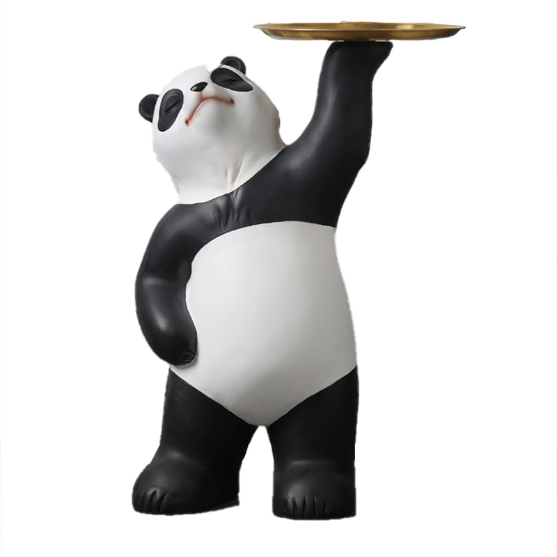 Figurines For Interior Hand Painted Panda Decoration Home Decoration Accessories For Living Room Statues And Sculptures Tray