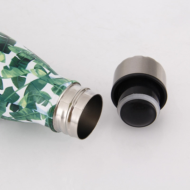 500ml Leaf Insulated Vacuum Thermos Water Bottle Sports GYM Drink Bottle Thermal Flask For Coffee