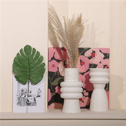 Nordic Ins Creative Ceramics Vase Home Ornaments White Vegetarian Flower Pot Vases Home Decorations Craft Gifts