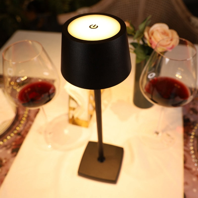 LED Aluminum Alloy Waterproof Desk Lamp Touch Dimming Rechargeable  Metal Table Lamps For Bar Living Room Reading Book Light