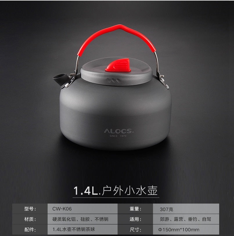 Alocs 0.8L/1.4L Outdoor Camping Kettle K02 K03 K06 Water Kettles Coffee Pot Teapot Super Light