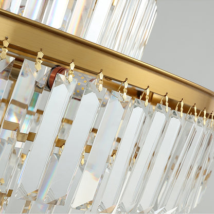 FSS Modern LED Luxury Round Golden Crystal Chandelier Lighting For Living Room Dining Room Lamp Bedroom Indoor Light Fixtures