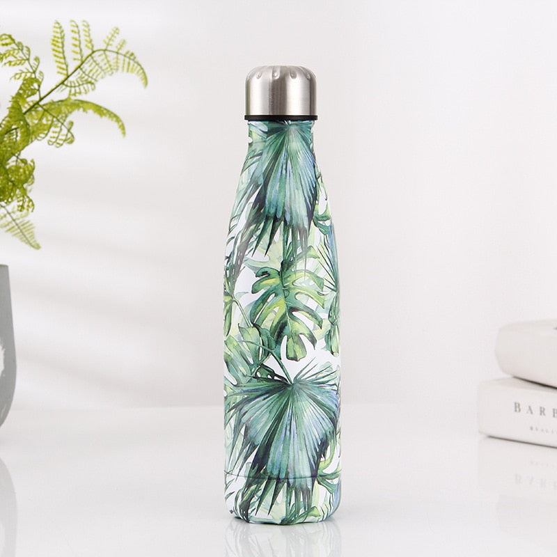 500ml Leaf Insulated Vacuum Thermos Water Bottle Sports GYM Drink Bottle Thermal Flask For Coffee