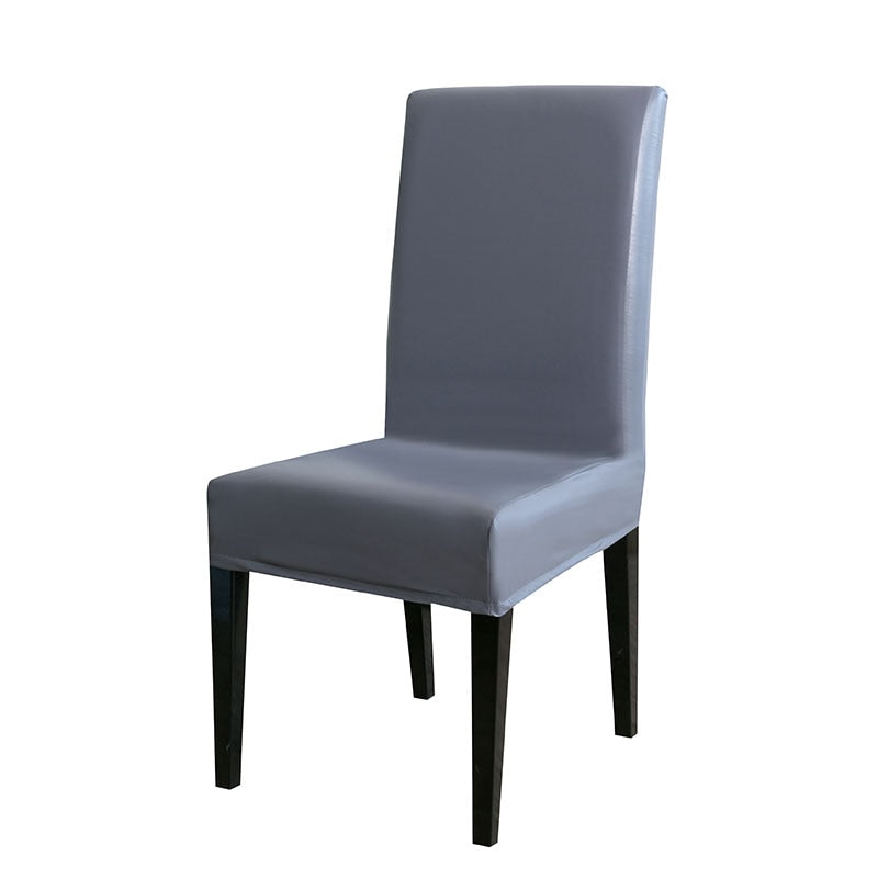PU Chair Cover Spandex Waterproof Oilproof Chair Cover Stretch Kitchen Seat Case Banquet Hotel Cover housse de chaise