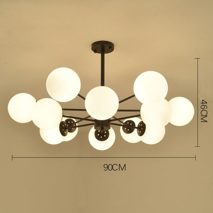 Gold plate Lustre led Chandelier E27 Bulb Glass Shade Hanging Chandelier Lights Dining bed Living room decoration Light Fixtures