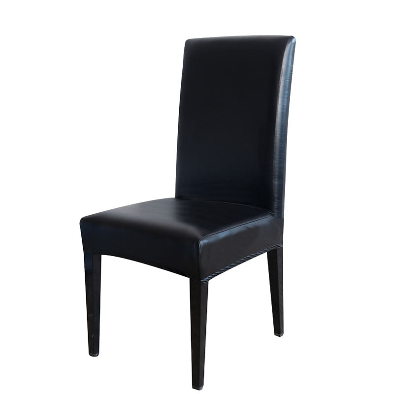 PU Chair Cover Spandex Waterproof Oilproof Chair Cover Stretch Kitchen Seat Case Banquet Hotel Cover housse de chaise