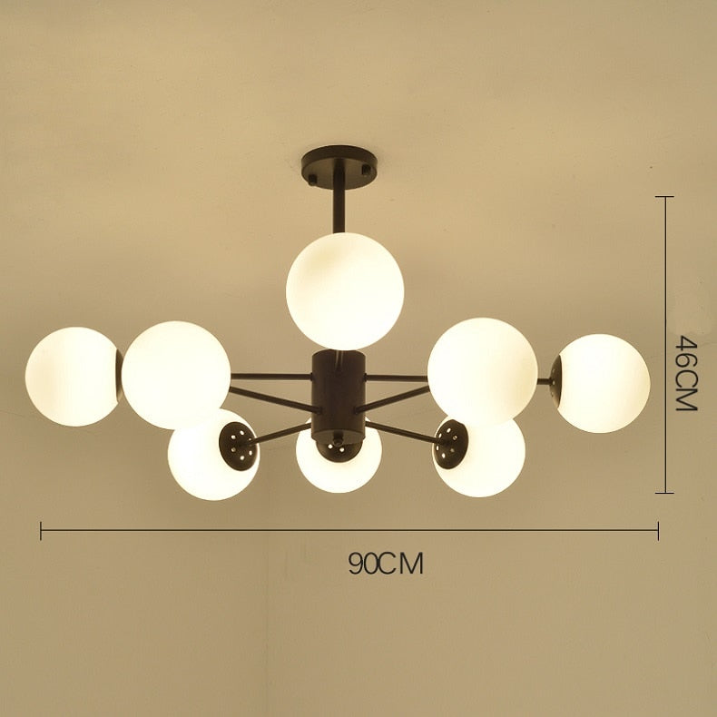 Gold plate Lustre led Chandelier E27 Bulb Glass Shade Hanging Chandelier Lights Dining bed Living room decoration Light Fixtures