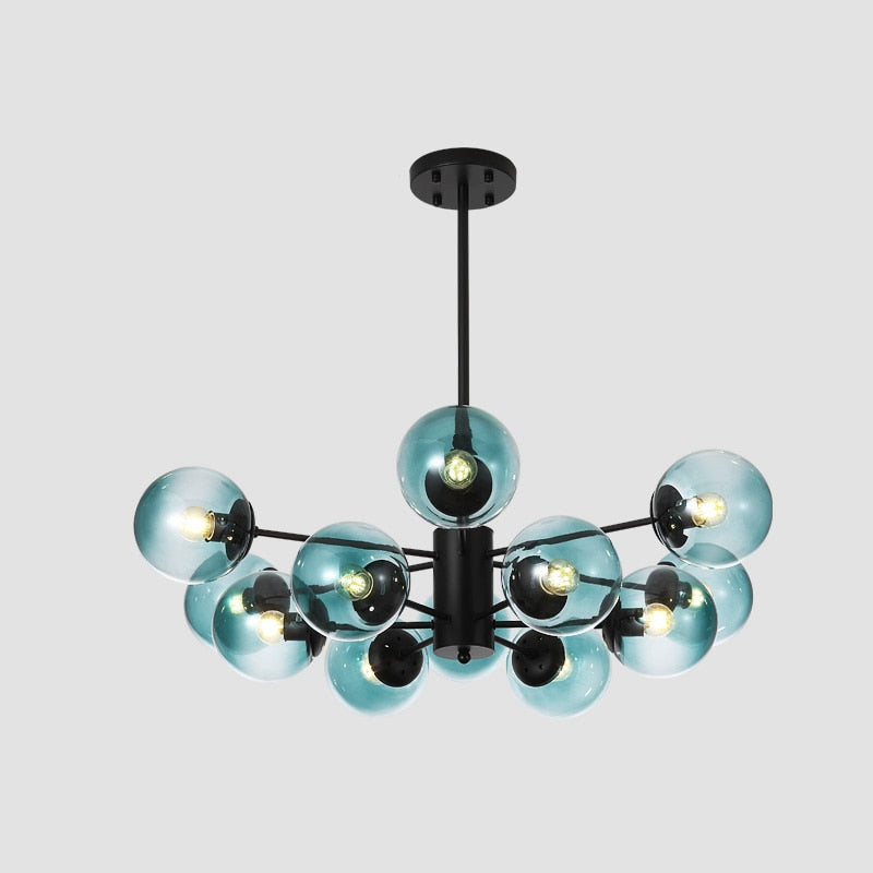 Gold plate Lustre led Chandelier E27 Bulb Glass Shade Hanging Chandelier Lights Dining bed Living room decoration Light Fixtures
