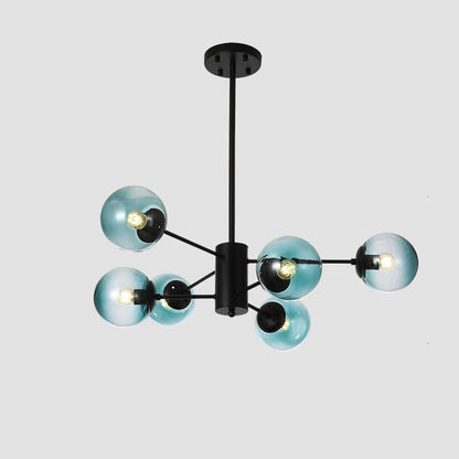 Gold plate Lustre led Chandelier E27 Bulb Glass Shade Hanging Chandelier Lights Dining bed Living room decoration Light Fixtures