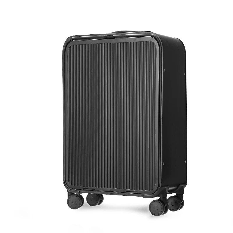All Aluminum side open luxury rolling luggage men business computer suitcase women metal password trolley case 16/20/24 inch
