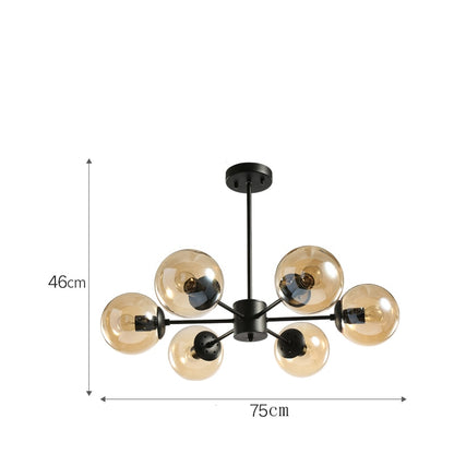 Gold plate Lustre led Chandelier E27 Bulb Glass Shade Hanging Chandelier Lights Dining bed Living room decoration Light Fixtures