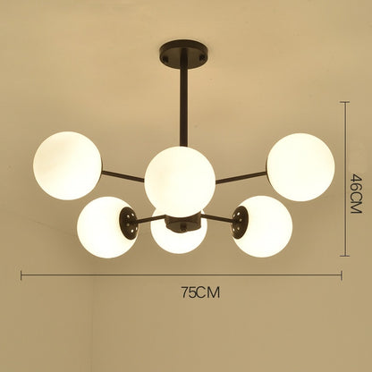 Gold plate Lustre led Chandelier E27 Bulb Glass Shade Hanging Chandelier Lights Dining bed Living room decoration Light Fixtures