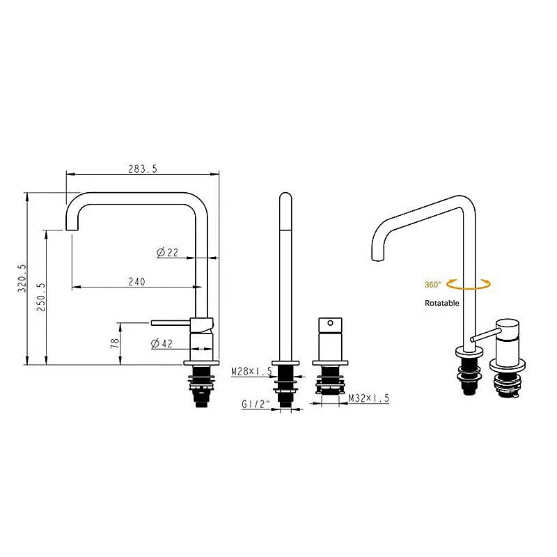 Modern Style Basin Mixer Tap Dual Holder Single Handle Fixed Basin Faucet Hot And Cold 2 Hole Kitchen Sink Mixer