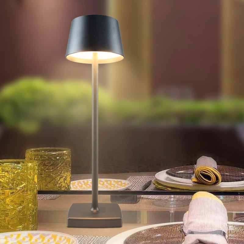 LED Aluminum Alloy Waterproof Desk Lamp Touch Dimming Rechargeable  Metal Table Lamps For Bar Living Room Reading Book Light