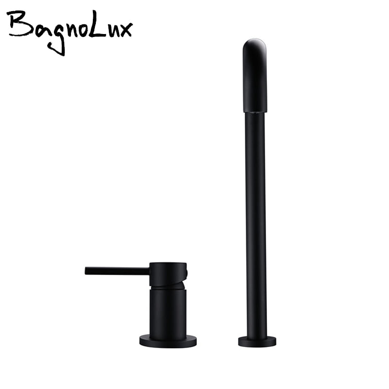 Modern Style Basin Mixer Tap Dual Holder Single Handle Fixed Basin Faucet Hot And Cold 2 Hole Kitchen Sink Mixer