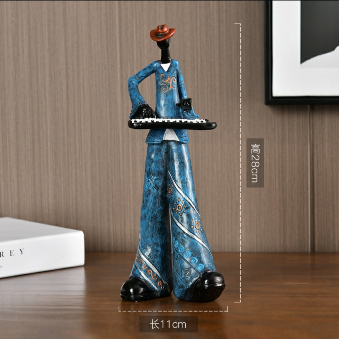 Family Figurines for Home Decor Accessories Morden Creative Band music character Bar Home decoration Crafts Gift for Friends