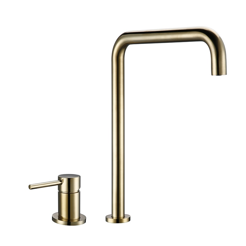 Modern Style Basin Mixer Tap Dual Holder Single Handle Fixed Basin Faucet Hot And Cold 2 Hole Kitchen Sink Mixer