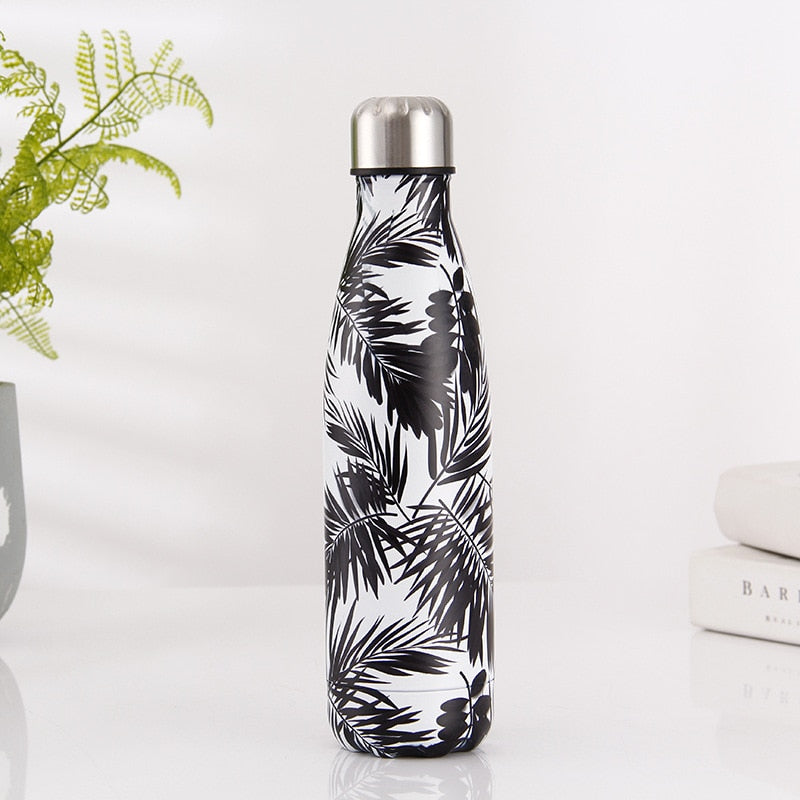 500ml Leaf Insulated Vacuum Thermos Water Bottle Sports GYM Drink Bottle Thermal Flask For Coffee