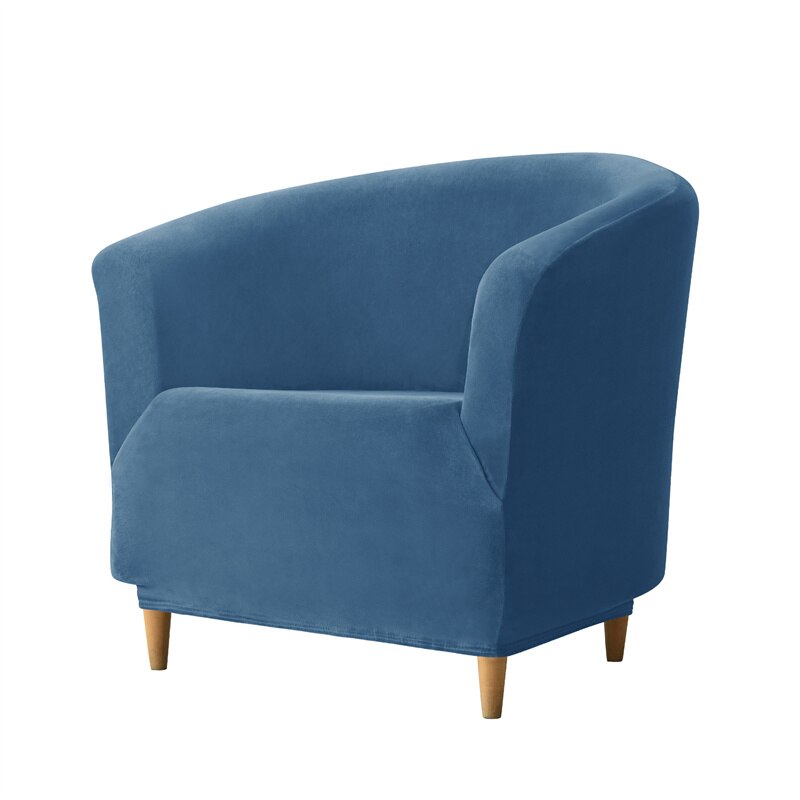 Leisure Velvet Club Bath Tub Armchairs Chair Covers Stretch Sofa Slipcover Removable Sofa Couch Cover Bar Counter Solid Color