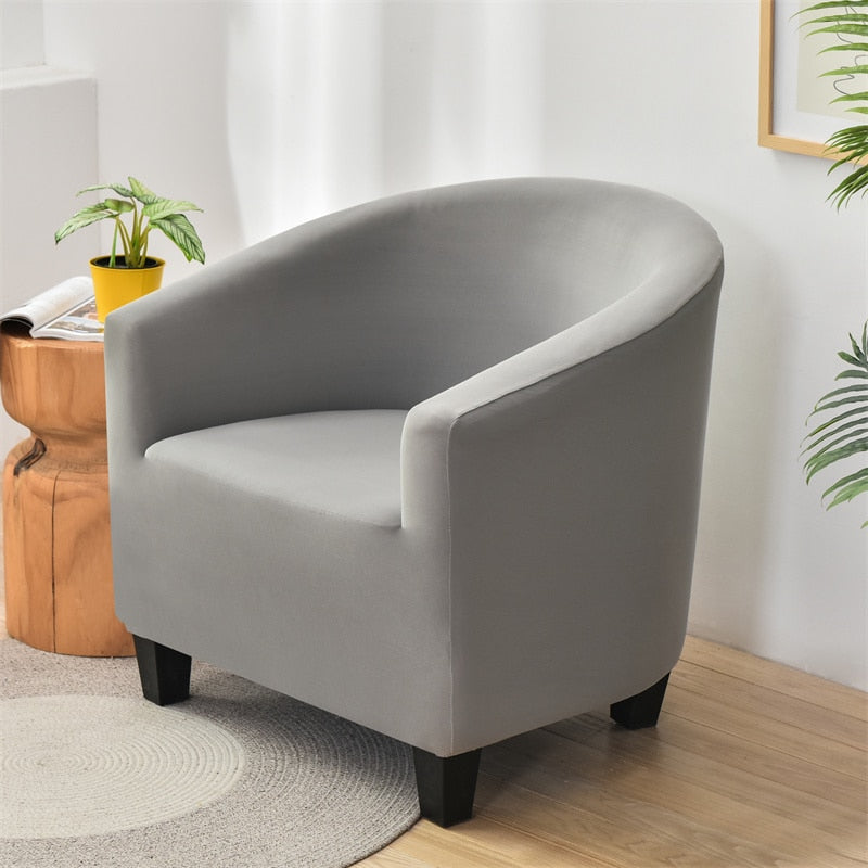 Solid Color Armchair Sofa Cover Stretch Washable Single Seater For Living Room Club Couch Slipcover Elastic Protector Cover 1PC